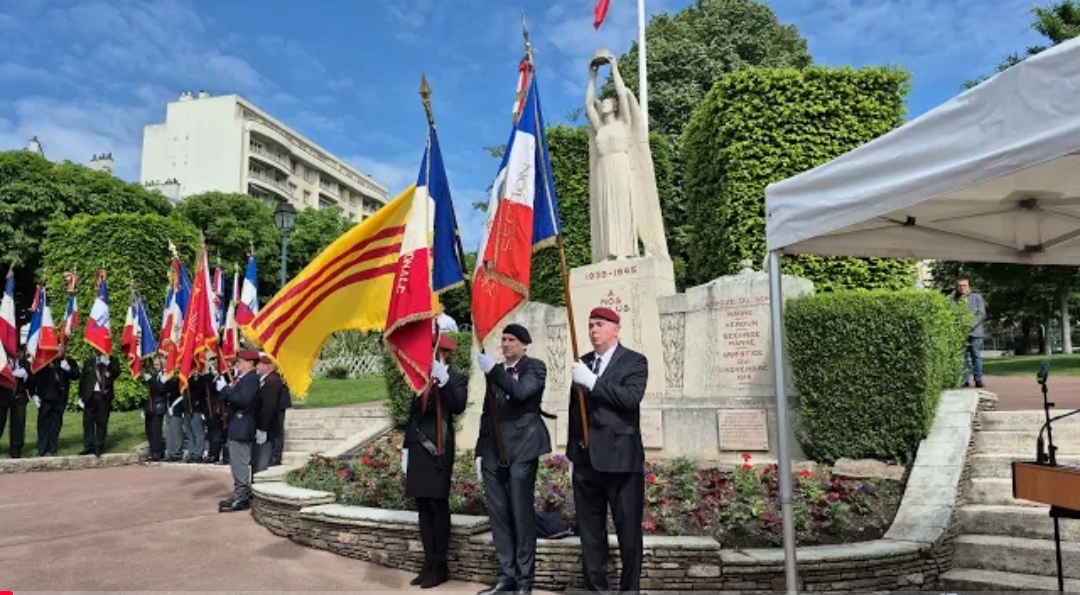 Cérémonie devant la mairie de Nogent sur Marne le 07-05-2026
