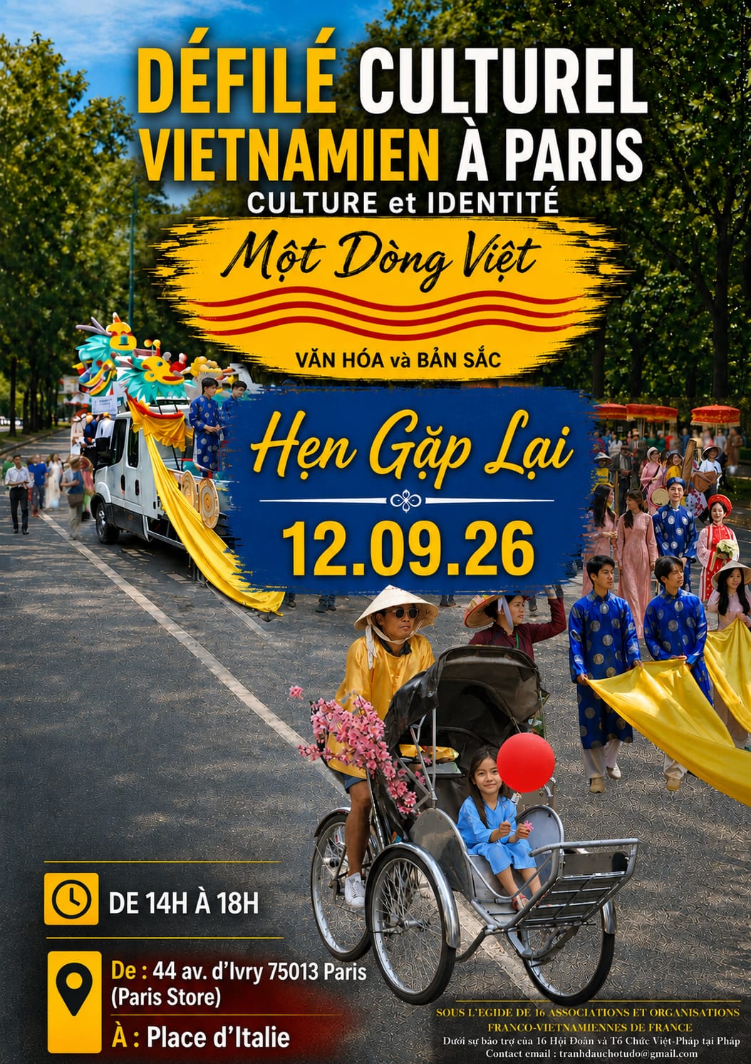 Défilé culturel vietnamien à Paris le 12/09/2026